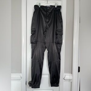 TICTOC Silk effect Black Cargo pants. Size Medium. Worn once